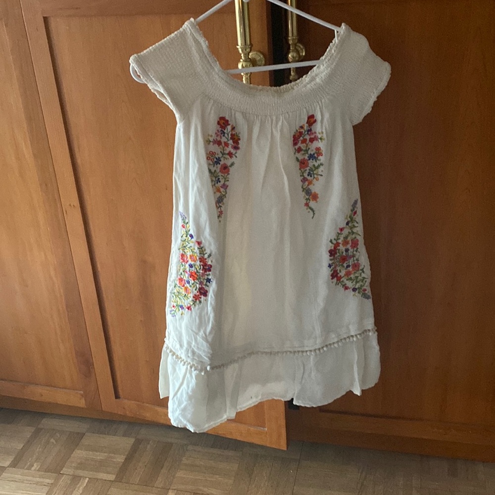 Summer cotton mini dress offwhite